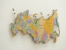 Административная карта России из дерева на стену "Родина моя" 	900×511×30мм.