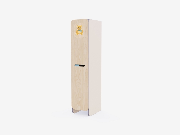 Детский шкафчик с одной секцией для входной группы детского сада из коллекции «НЕГА»